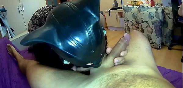  Incredibly deep and beautiful blowjob from a beautiful girl in a mask
